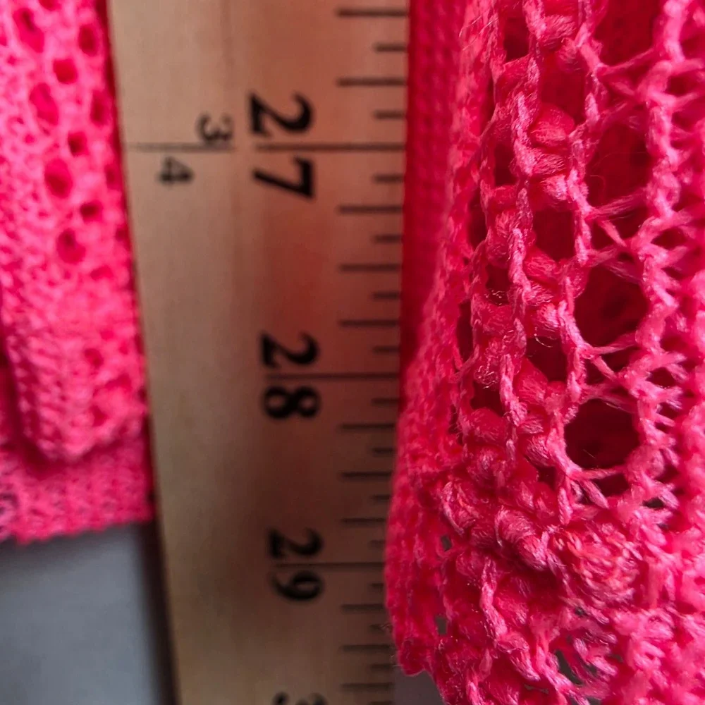 Epic Threads Girls XL Plyo Pink Crochet Mesh Tiered Swim Coverup Dress NWT